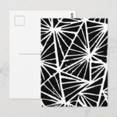 Carte Postale Triangles Abstraits noir et blanc Coupe Lino (Devant / Derrière)