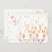 Carte Postale Triangles blancs simples Motif orange défraîchi (Devant / Derrière)