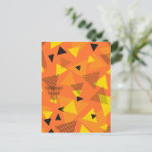 Carte Postale Triangles d'Art Moderne Abstrait Orange Jaune Noir (Debout devant)