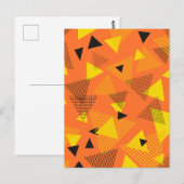 Carte Postale Triangles d'Art Moderne Abstrait Orange Jaune Noir (Devant / Derrière)