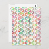 Carte Postale triangles de peinture à l'aquarelle cool (Devant / Derrière)