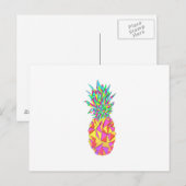 Carte Postale Triangles géométriques roses Girly Ananas (Devant / Derrière)