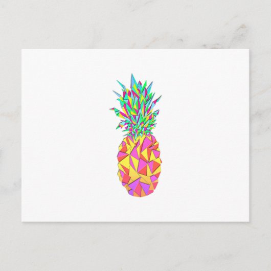 Carte Postale Triangles géométriques roses Girly Ananas (Devant)