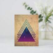 Carte Postale Triangles spatiaux cool sur l'Arrière - plan de gr (Debout devant)