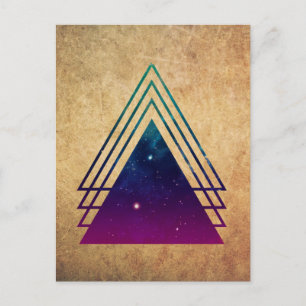 Carte Postale Triangles spatiaux cool sur l'Arrière - plan de gr