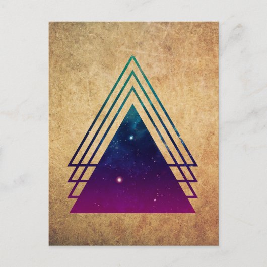 Carte Postale Triangles spatiaux cool sur l'Arrière - plan de gr (Devant)