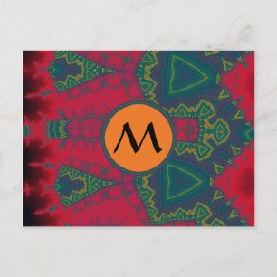 Carte Postale Triangles tribales africaines avec le monogramme