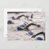 Carte Postale Triathlètes en compétition dans la jambe de nage d (Devant / Derrière)