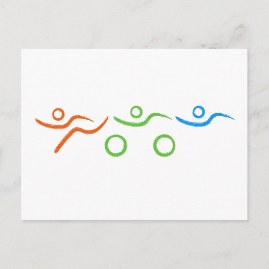 Carte Postale Triathlon cool et design unique (Devant)