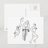 Carte Postale Triathlon de course à vélo de natation (Devant / Derrière)