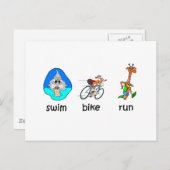 Carte Postale Triathlon drôle (Devant / Derrière)