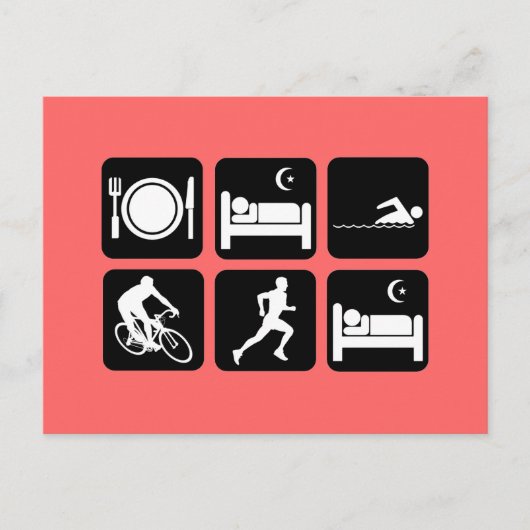 Carte Postale Triathlon drôle (Devant)