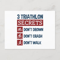 Triathlon Funny 3 Secrets Don't Drown Crash Walk
