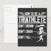 Carte Postale Triathlon Swim Course Vélo Triathlète Sportsman (Devant / Derrière)