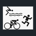 Carte Postale Triatholon - course à vélo nage<br><div class="desc">illustration de Triatholon - logo de la nage en marche - design</div>