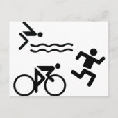 Carte Postale Triatholon - course à vélo nage (Devant)