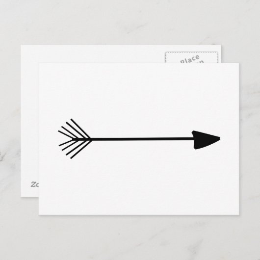 Carte Postale Tribal Art Single Black Arrow Design tendance (Devant / Derrière)