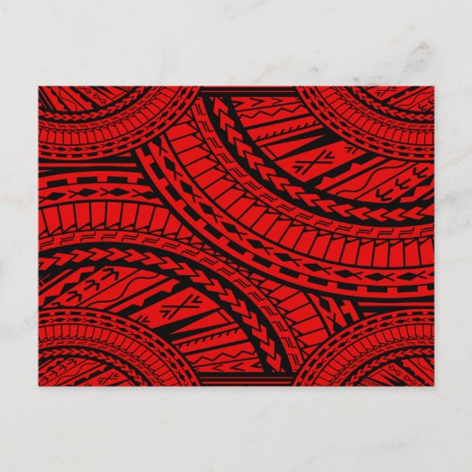 Carte Postale Tribal Aztec Art Rouge Noir (Devant)
