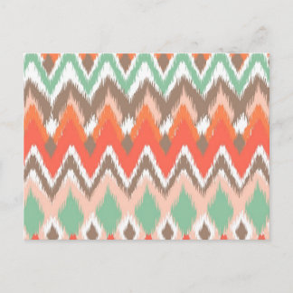 Carte Postale Tribal aztèque chevron zig zag rayures ikat motif