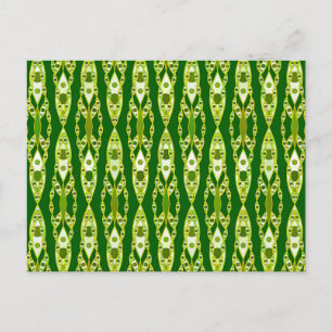Carte Postale Tribal Batik - Dark Green et Avocado