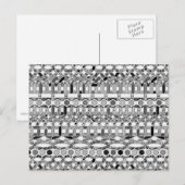 Carte Postale Tribal Batik - nuances de gris / gris (Devant / Derrière)