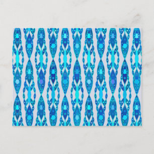 Carte Postale Tribal Batik - Sapphire Blue et Silver Grey
