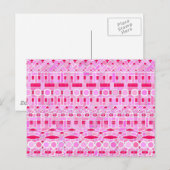 Carte Postale Tribal Batik - tons roses (Devant / Derrière)
