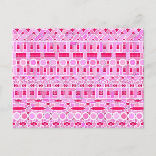 Carte Postale Tribal Batik - tons roses (Devant)