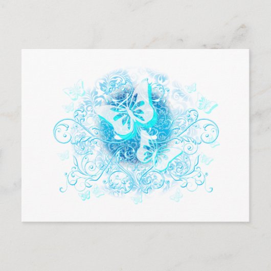 Carte Postale Tribal des papillons bleus (Devant)