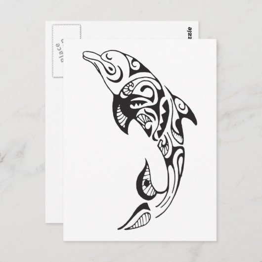 Carte Postale Tribal Dolphin (Devant / Derrière)