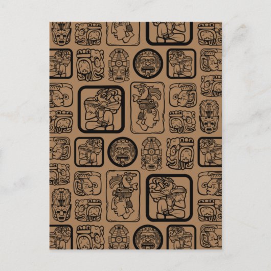Carte Postale Tribal MAYA ancien masque motif 1 (Devant)
