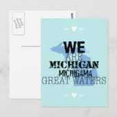 Carte Postale Tribal Michigan Michigama Great Waters vers le nor (Devant / Derrière)