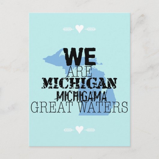Carte Postale Tribal Michigan Michigama Great Waters vers le nor (Devant)