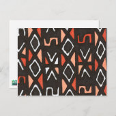 Carte Postale Tribal Orange African Mudchiffon Imprimer (Devant / Derrière)