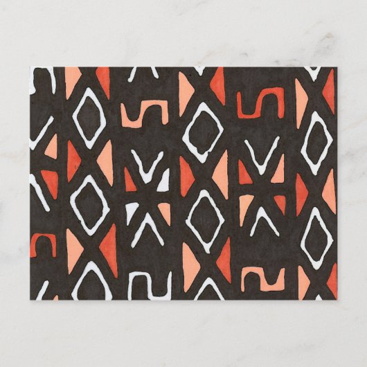 Carte Postale Tribal Orange African Mudchiffon Imprimer (Devant)