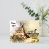Carte Postale Tribal Tipi, Merci de Teepee de Boho de cheval ind (Debout devant)