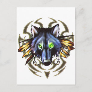 Carte Postale Tribal wolf tattoo design