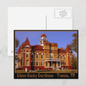 Carte Postale Tribunal du comté de Gibson - Trenton, TN (Devant / Derrière)