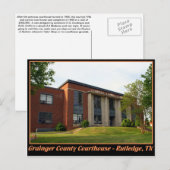 Carte Postale Tribunal du comté de Grainger - Rutledge, TN (Devant / Derrière)