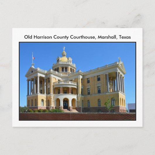 Carte Postale Tribunal du comté de Old Harrison, Marshall, Texas (Devant)