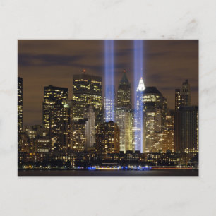CARTE POSTALE TRIBUT DE LUMIÈRE 9/11 NEW YORK CITY