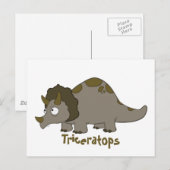 Carte Postale Tricératops (Devant / Derrière)
