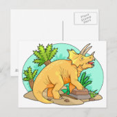 Carte Postale Tricératops (Devant / Derrière)