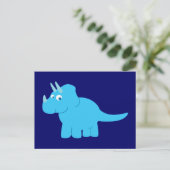 Carte Postale Tricératops bleu Dinosaur (Debout devant)
