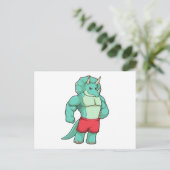 Carte Postale Triceratops culturiste au culturisme (Debout devant)