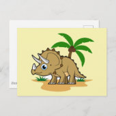Carte Postale Triceratops dans un climat tropical. (Devant / Derrière)