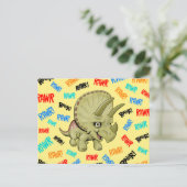 Carte Postale Tricératops dit "Rawr !" (Debout devant)