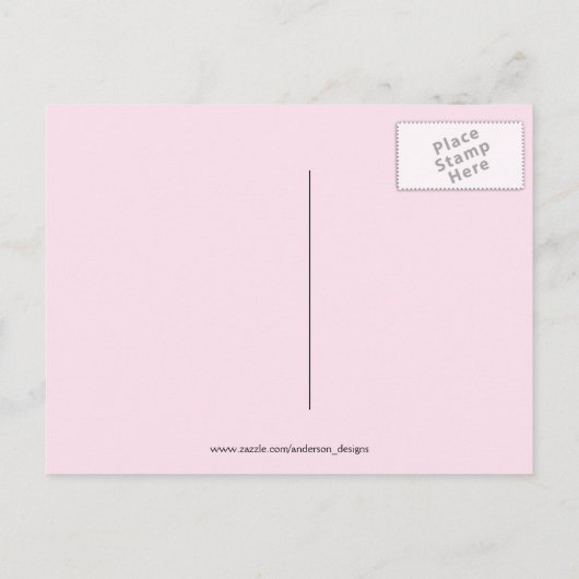 Carte Postale Tricératops Joli Dinosaur Rose (Dos)