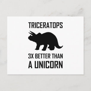 Carte Postale Tricératops Mieux que Unicorn