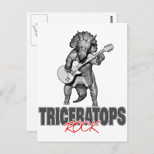 Carte Postale Tricératops Rocks (Devant / Derrière)